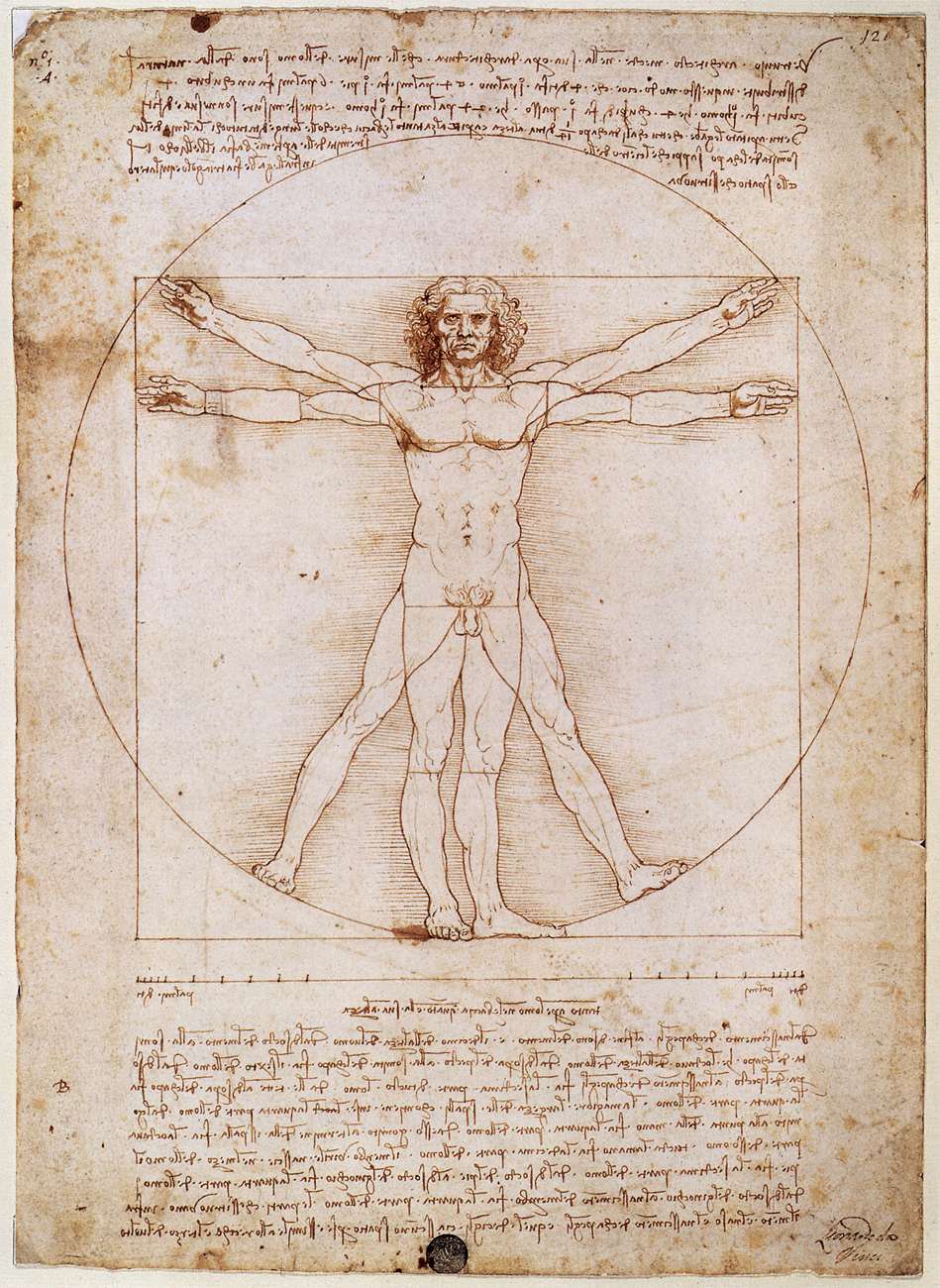 El hombre de Vitruvio, de Leonardo da Vinci
